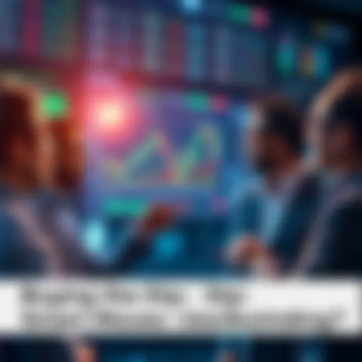 Investors Analyzing Stock Charts Group of investors discussing strategies while looking at stock charts on a screen