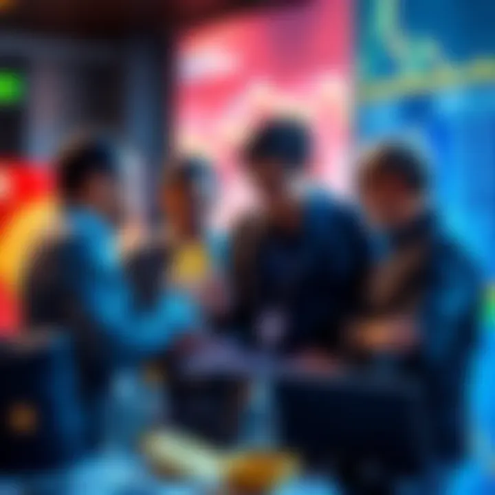 Investors Buying Crypto Group of investors discussing cryptocurrency purchases during a market dip