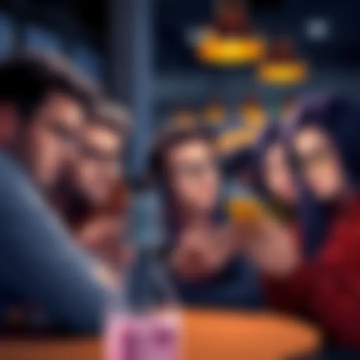 Investors Reacting to BTC Price Drop A group of people looking worried while checking their phones for BTC price updates in a coffee shop