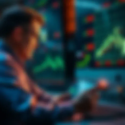 A graphic showing investors analyzing charts of Bitcoin and AI stocks, indicating a market shift