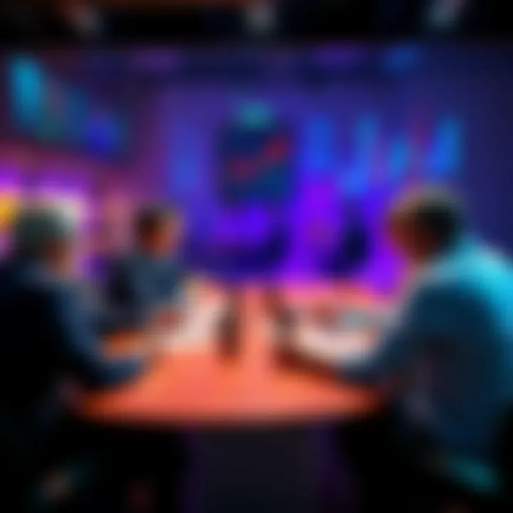 Group of investors sharing ideas about holding prices above 2.5 at a roundtable discussion.
