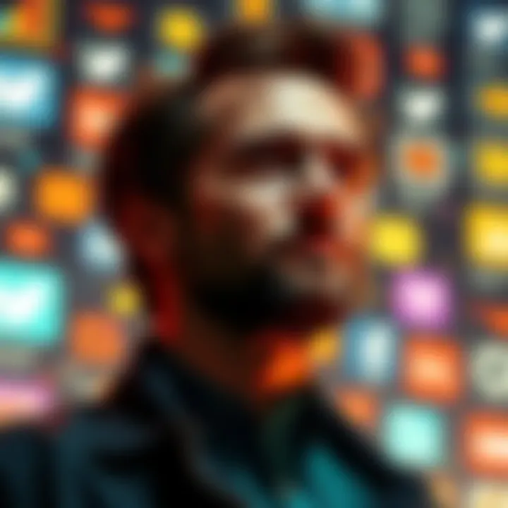 Jack Dorsey in front of a digital backdrop showing social media icons, highlighting his $10 million investment in a nonprofit for open-source platforms.