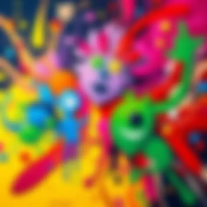 A vibrant artwork by Jonathan Sampolinsky symbolizing success and prosperity, featuring lively colors and abstract shapes.