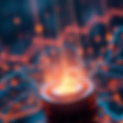 Representation of Kaspa blockchain technology with digital currency symbols and transaction graphics