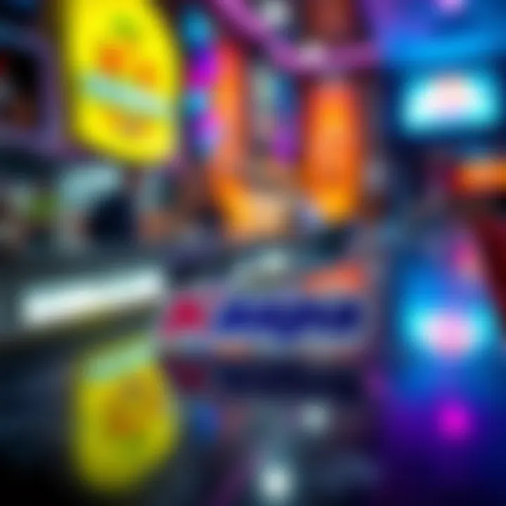 A colorful Kaspa sticker placed on a bar counter, attracting attention from patrons.
