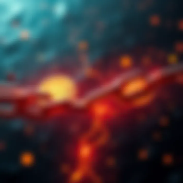 A visual representation of the KelpDAO rsETH hack, showing digital currency icons and a broken chain link symbolizing the cross-chain vulnerability.