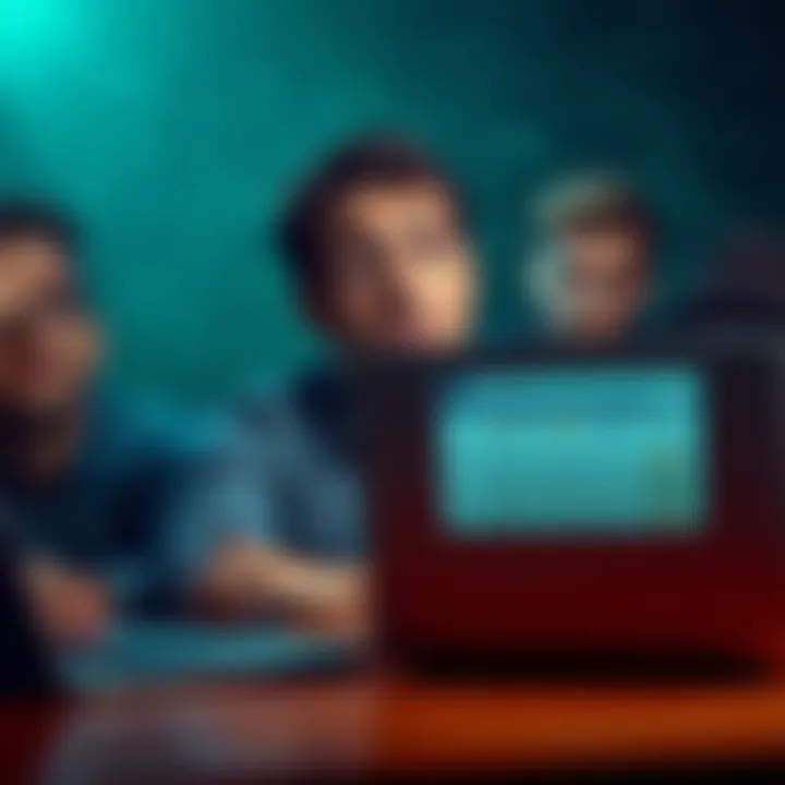 An Australian person contemplating the decision to open a Kraken account, with confused expressions and a laptop showing review ratings.