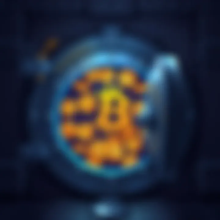 Illustration of a secure vault filled with Bitcoin symbols, representing Kraken's new Bitcoin Vault offering yields.