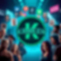 Kraken logo surrounded by icons representing celebrities involved in cryptocurrency rugpulls