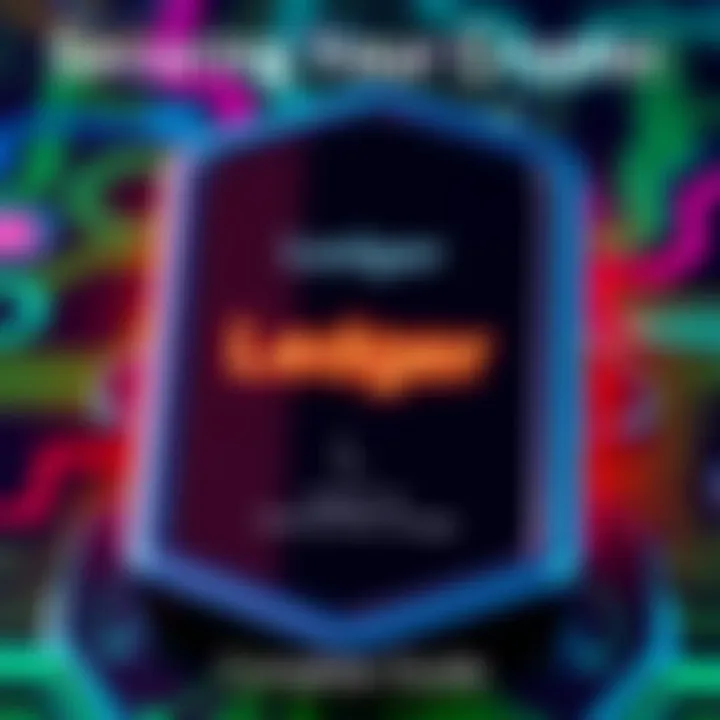 A visual representation of a Ledger device displaying a seed phrase change process, emphasizing security and caution in cryptocurrency management.