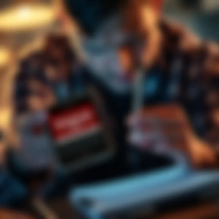 A person looks frustrated while holding a Ledger Nano S+ device, with a screen displaying an error message. Nearby, a notebook shows the correct seed phrase.