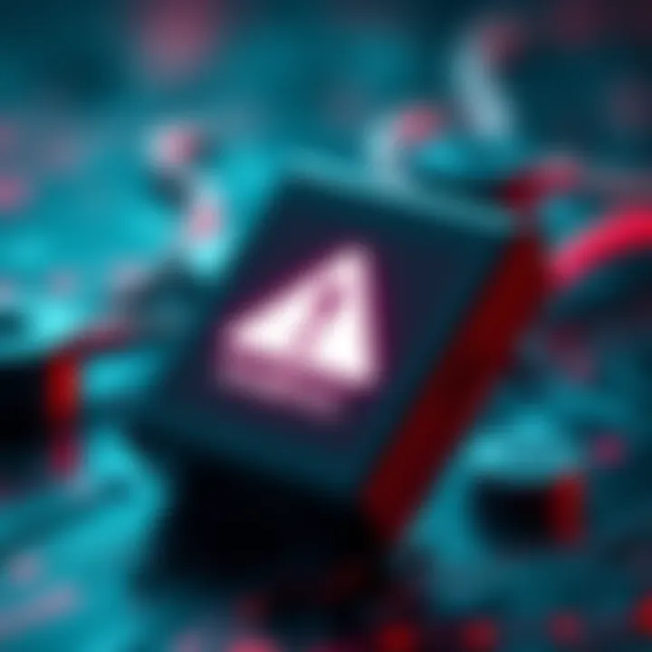 A Ledger Nano X device with a warning sign, symbolizing a security breach and loss of cryptocurrency.