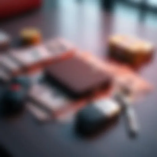 A Ledger wallet placed on a table surrounded by cash and a car key, representing investment security and savings for a car