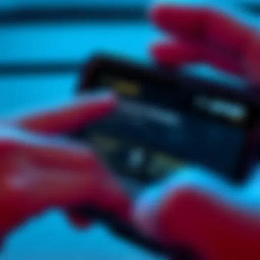 A close-up of a Ledger wallet displaying upgrade notifications on the screen, with a concerned person's hand hovering nearby, symbolizing safety concerns.