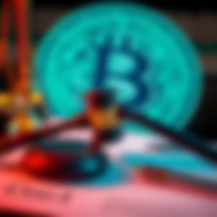 A gavel resting on a legal document with a blockchain symbol in the background, representing the legal issues of cryptocurrency theft.