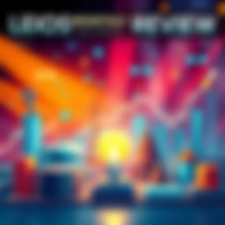 Leios Monthly Review Cover Cover illustration for the Leios Monthly Review, featuring progress charts and industry icons representing advancements