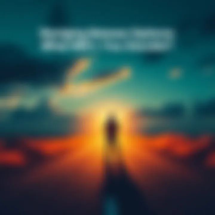 Navigating Life's Choices A person standing at a fork in the road, contemplating different paths