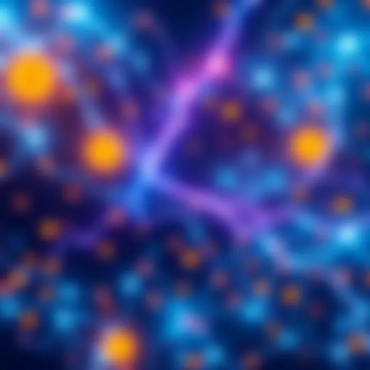 Lightning Network for Bitcoin Payments Illustration of the Lightning Network enhancing Bitcoin transactions with fast payment symbols and networks in the background.