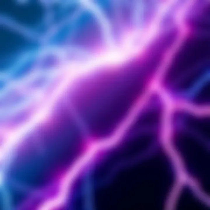 Graphic showing fast Bitcoin payments with interconnected nodes and lightning bolts