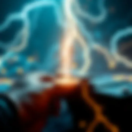 A comparison between the Lightning Network and Coldcard, showing digital wallets and lightning symbols, highlighting features and usability