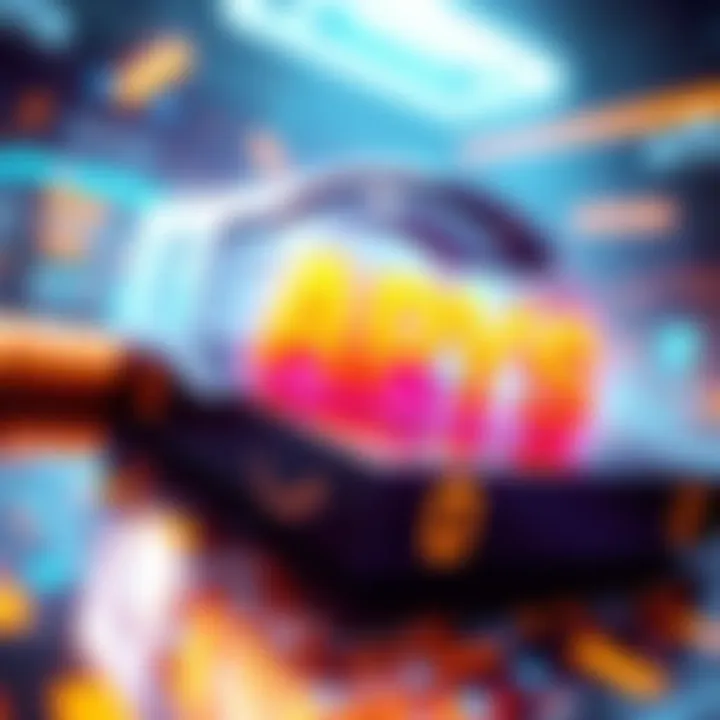 A graphical representation of high APYs in DeFi with a futuristic design