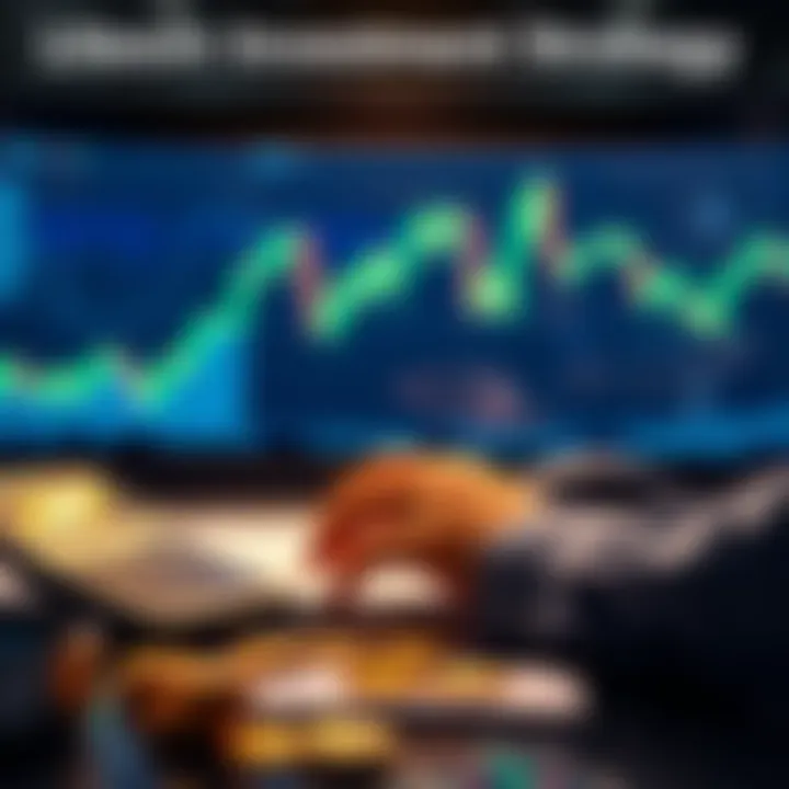 An investor calculates Litecoin purchases with a calculator and graphs showing a downtrend, reflecting on their monthly dollar cost averaging plan.