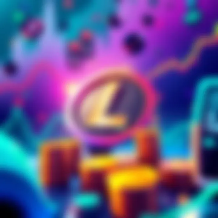 A vibrant illustration showcasing Litecoin market trends and trading strategies