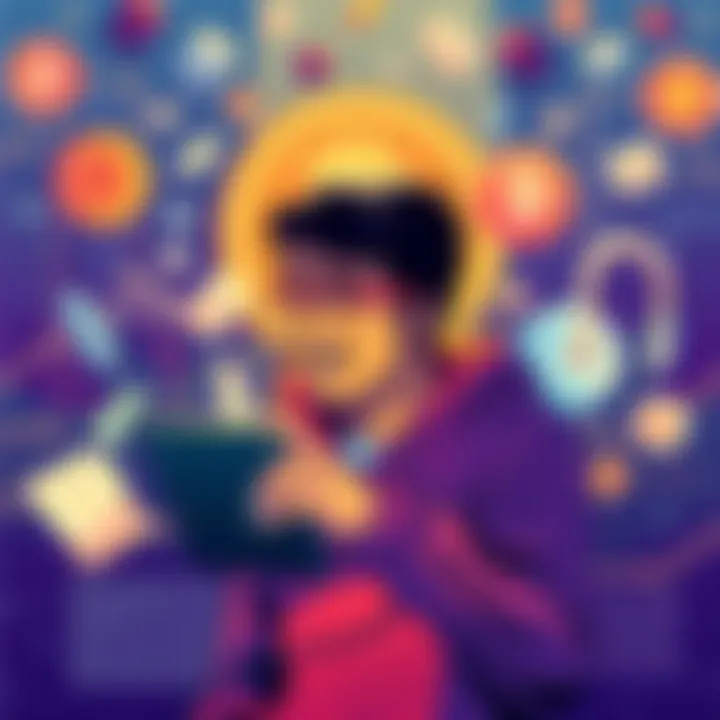 A vibrant illustration depicting a person successfully managing daily expenses and bills with Bitcoin, surrounded by symbols of financial independence and technology.