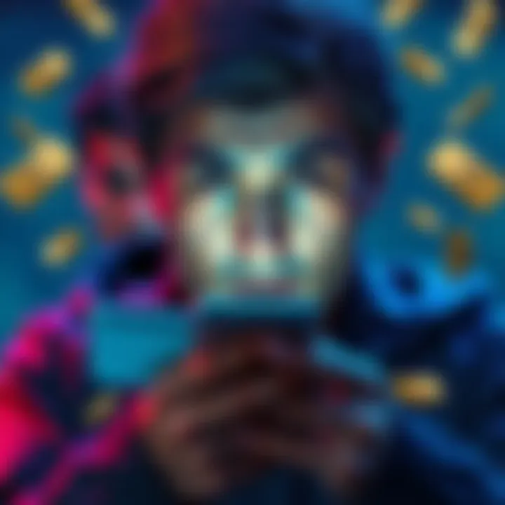 Locked Revolut Account A frustrated person looking at a locked phone app, symbolizing access issues with their Revolut account, with worried expressions and money symbols around them.