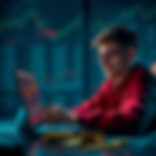A person looking worried while checking trading charts on a laptop, symbolizing financial loss from memecoins