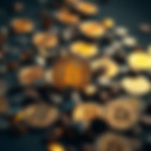A visual representation of Bitcoin coins scattered and some fading away, symbolizing lost coins and scarcity