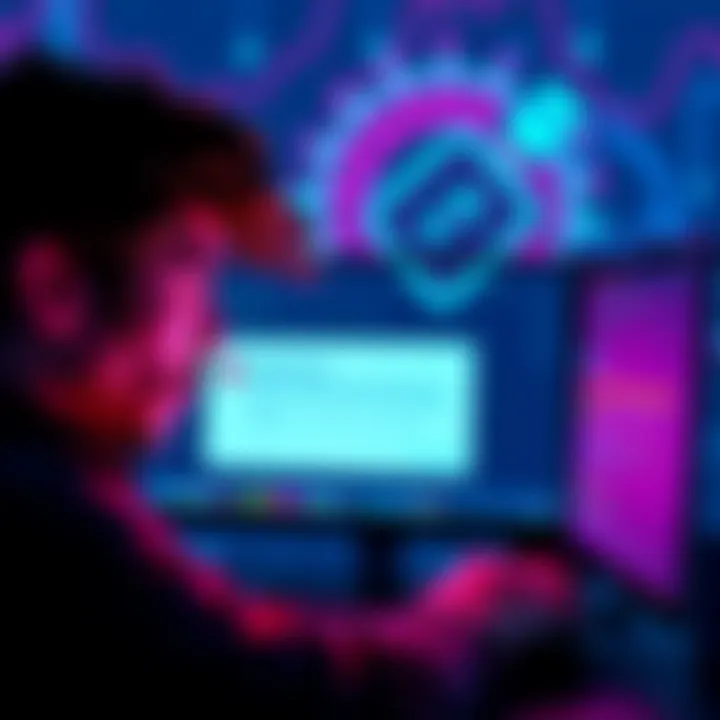 A frustrated person looking at a computer screen displaying an error message related to a Ledger wallet firmware update, with a crypto wallet graphic in the background.