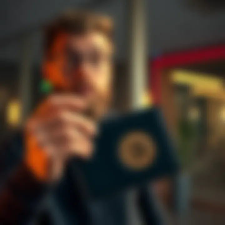 A man looks surprised while holding a wallet that symbolizes his recent Bitcoin recovery