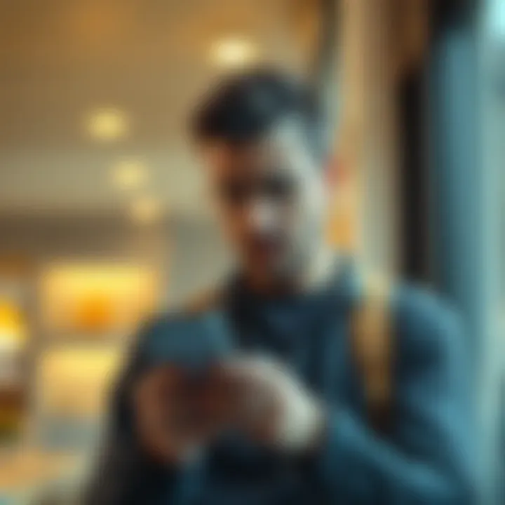 Man confused about citizenship question A man looks concerned while checking his app on a smartphone, worried about his citizenship answer during signup.