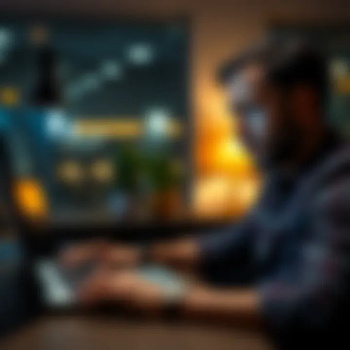 Man sending money online A worried man looks at his laptop screen while making an online transaction, thinking he is helping his friend in Thailand access Bitcoin funds.