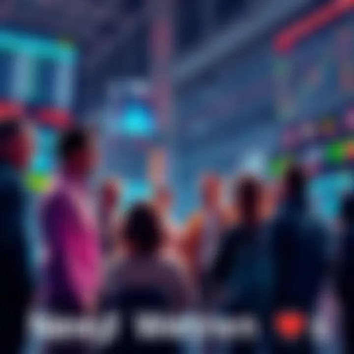 Group of people discussing market trends and predictions about an asset's price reaching its all-time high again.