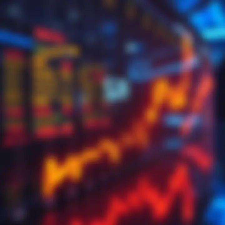 A graph showing a downward trend in market prices, highlighting a significant dip below $0.20