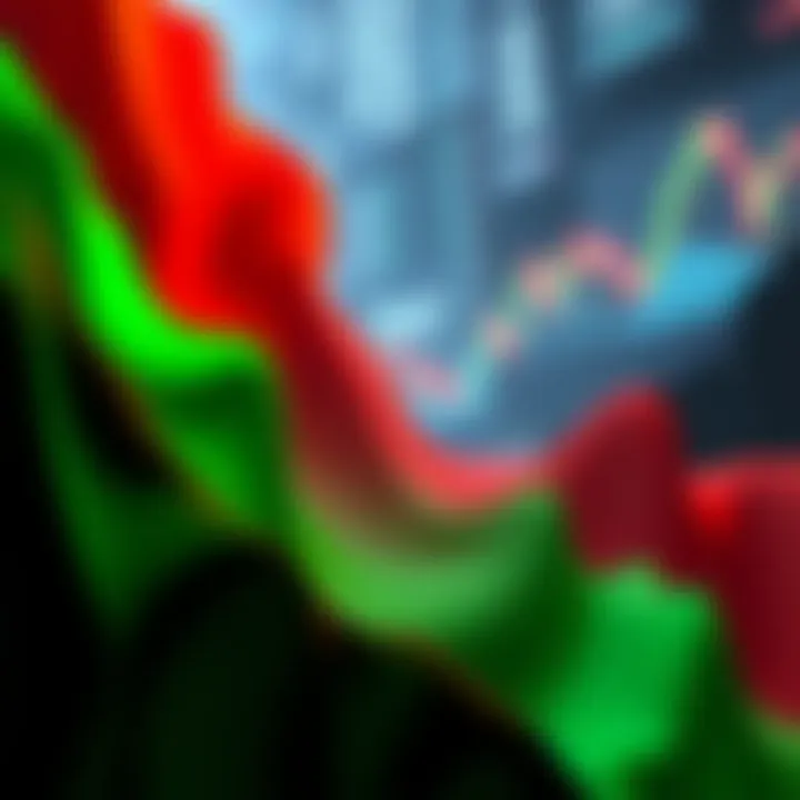 Illustration showing red, green, grey, and black colors representing different market days and their impact on trading behavior.