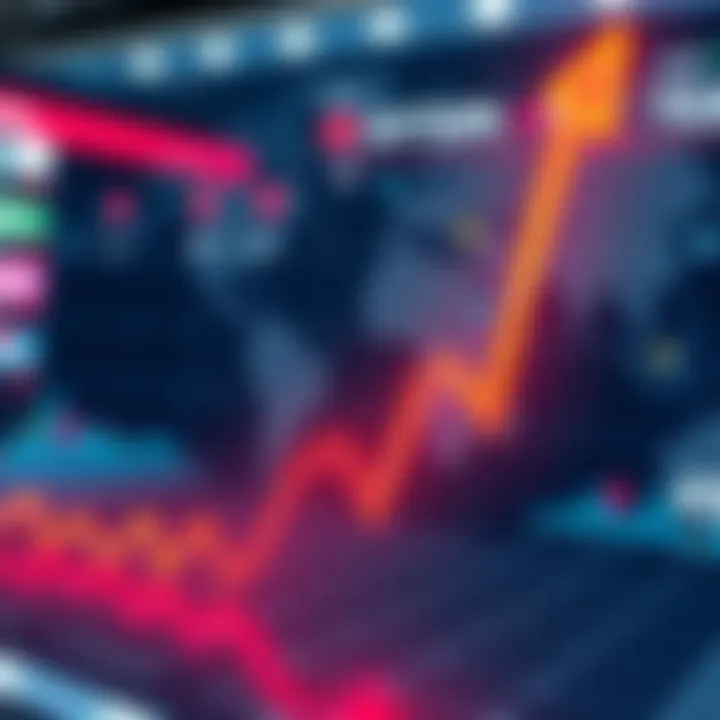 A graph showing a downward trend in market performance with symbols of international sports events in the background.