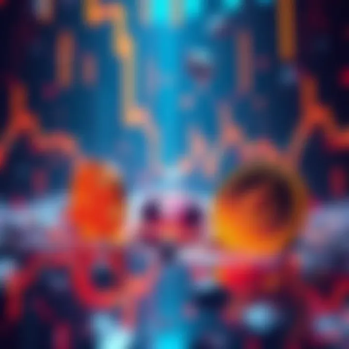 A graphical representation of cryptocurrency market decline showing large liquidations, with falling BTC and ETH symbols, indicating forced selling and market correction.