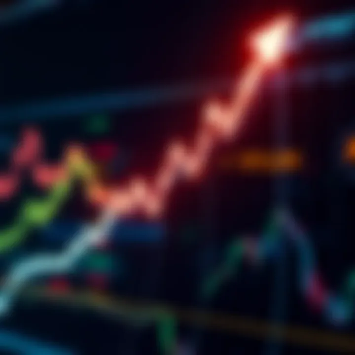 A stock market graph showing a downward trend with a sharp upward turnaround, symbolizing a market reversal and potential rally.