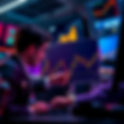 Traders analyzing a graph showing max pain level approaching with downward trends