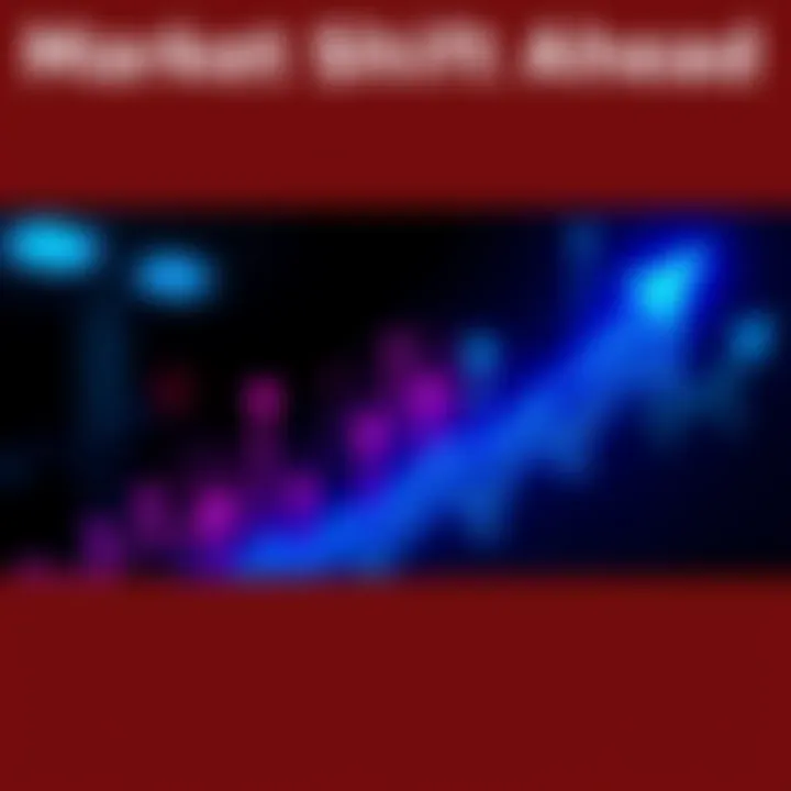 A graphic showing an upward trend line with arrows and graphics representing different market sectors preparing for change.