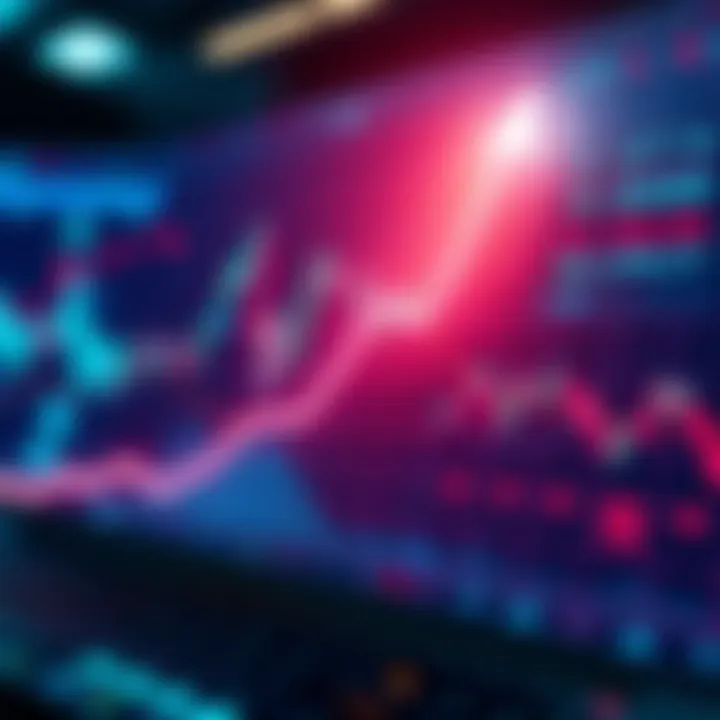 A graph showing an upward trend in the stock market with a vibrant arrow pointing upwards.