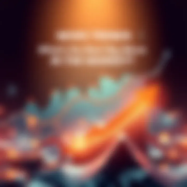 A graph showing upward market trends with arrows indicating growth and investment opportunities.