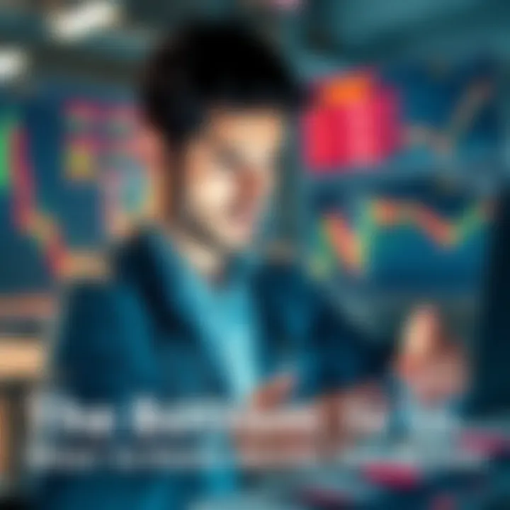 A financial analyst reviewing market graphs and charts, highlighting key trends and warning signs with a thoughtful expression.