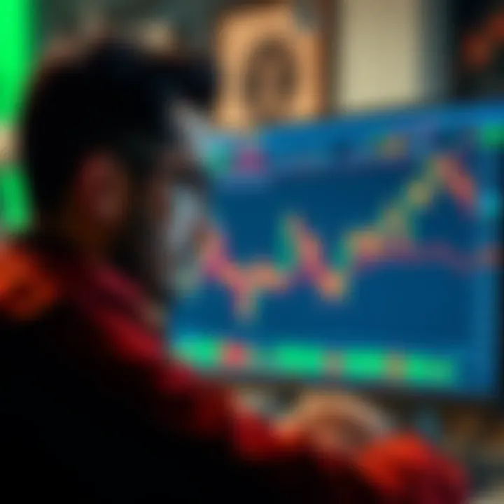A person looking at market charts on a computer screen, showing downward trends and uncertainty, symbolizing skepticism about the October bottom.