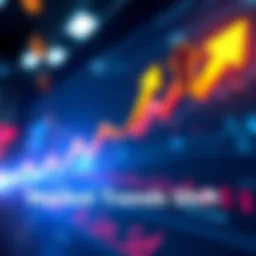 A graph showing a rise in market trends with arrows pointing upward, symbolizing growth and change in sentiments.