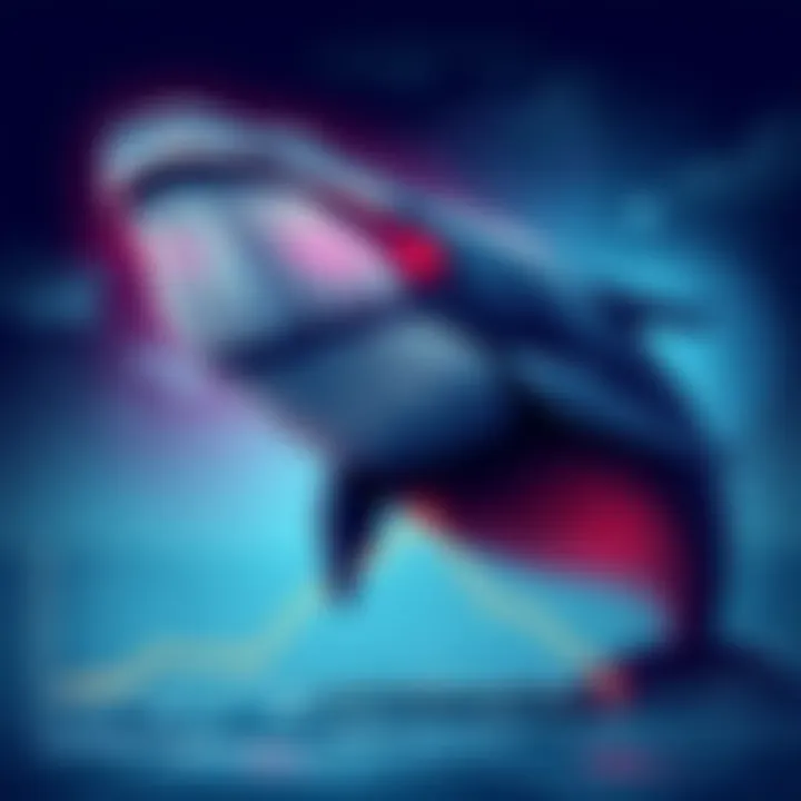 A graphic showing a whale looming over a graph with a descending trend, symbolizing caution in the market as prices near $60K.