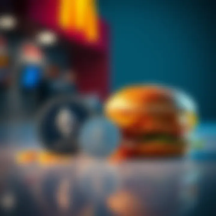 A McChicken sandwich next to an Ethereum coin, illustrating fast food investment versus cryptocurrency performance.